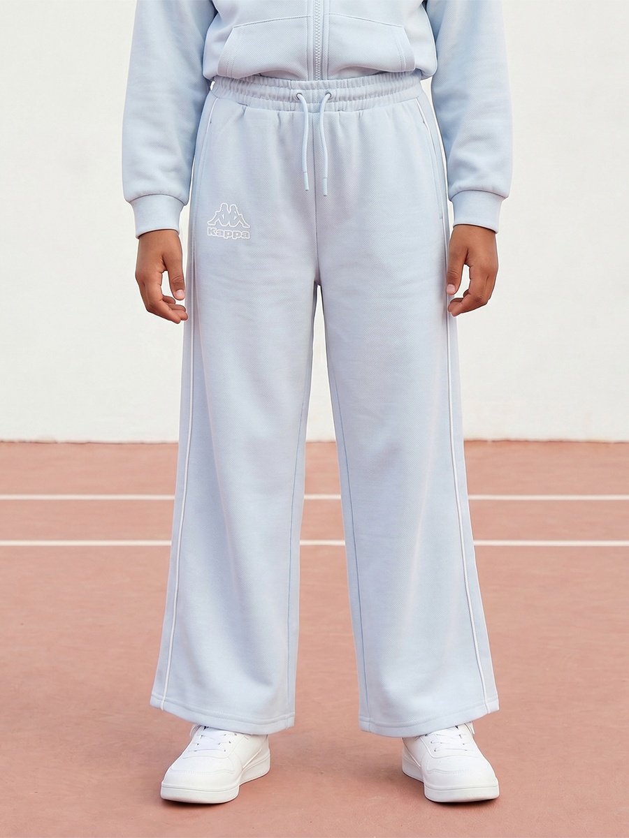 Elasticated Drawstring Closure Track Pants with Piping Detail