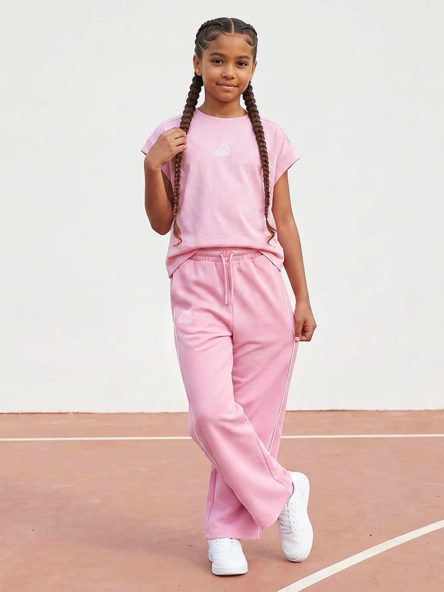 Elasticated Drawstring Closure Track Pants with Piping Detail