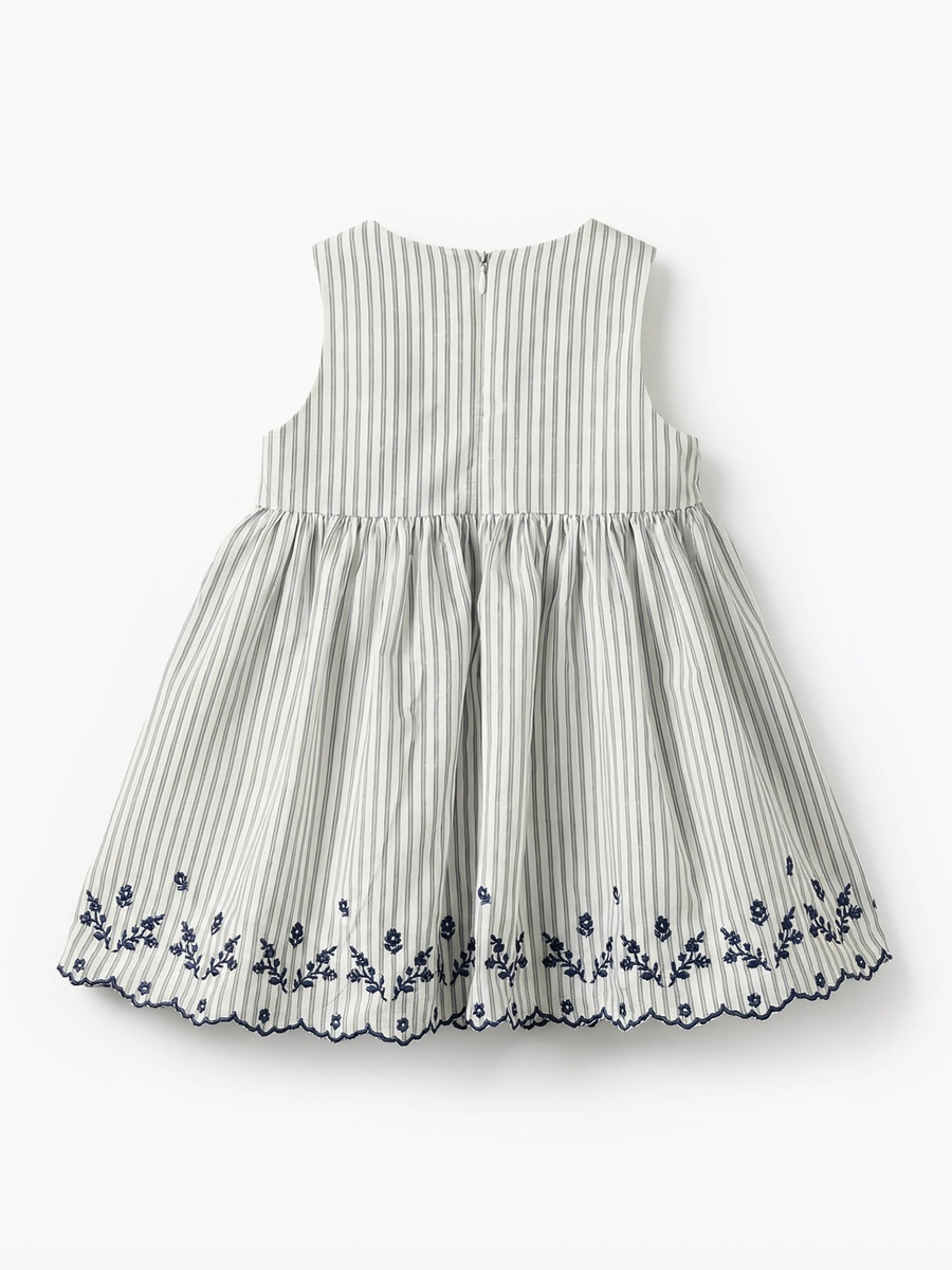 Round Neck Sleeveless Dress with Embroidery