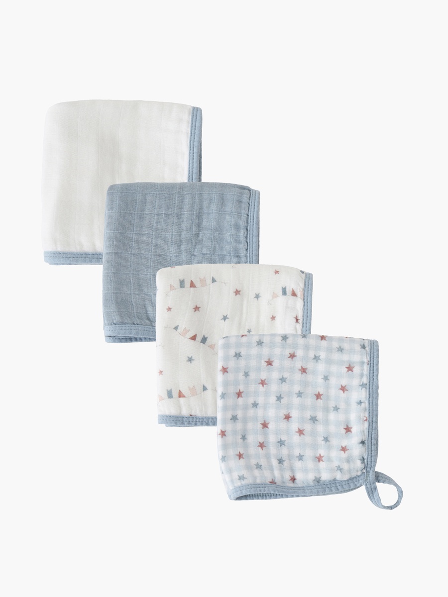 Pack of 4 30x30 cm Wash Cloth with Assorted Print