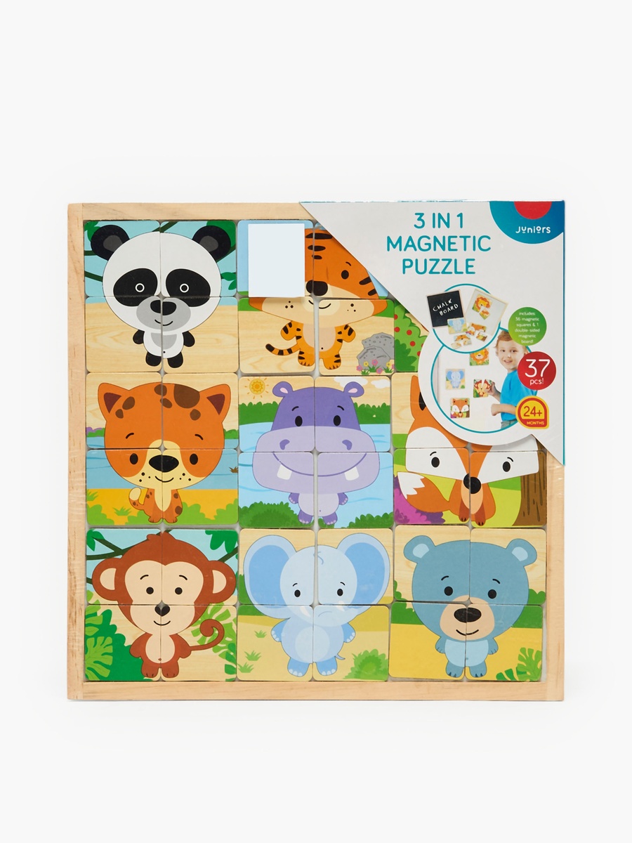 3-in-1 Magnetic Wild Animal Puzzle