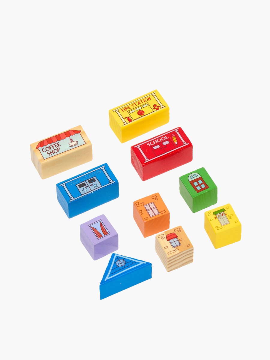 40-Piece Wooden City Building Blocks Playset