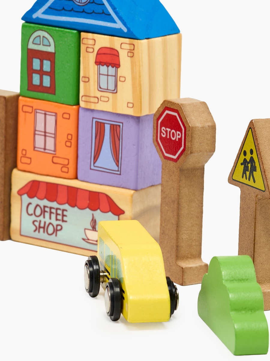 40-Piece Wooden City Building Blocks Playset
