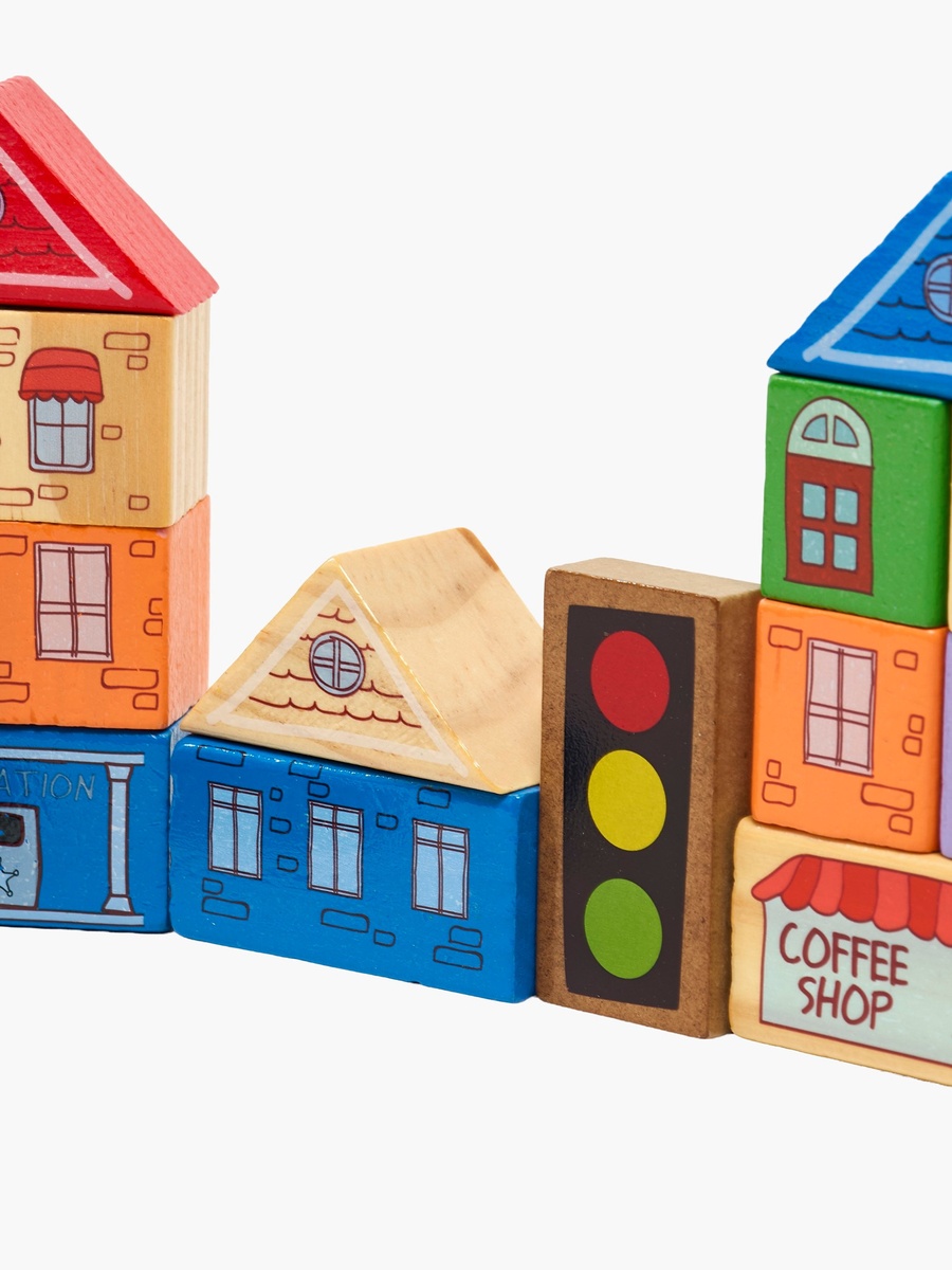 40-Piece Wooden City Building Blocks Playset