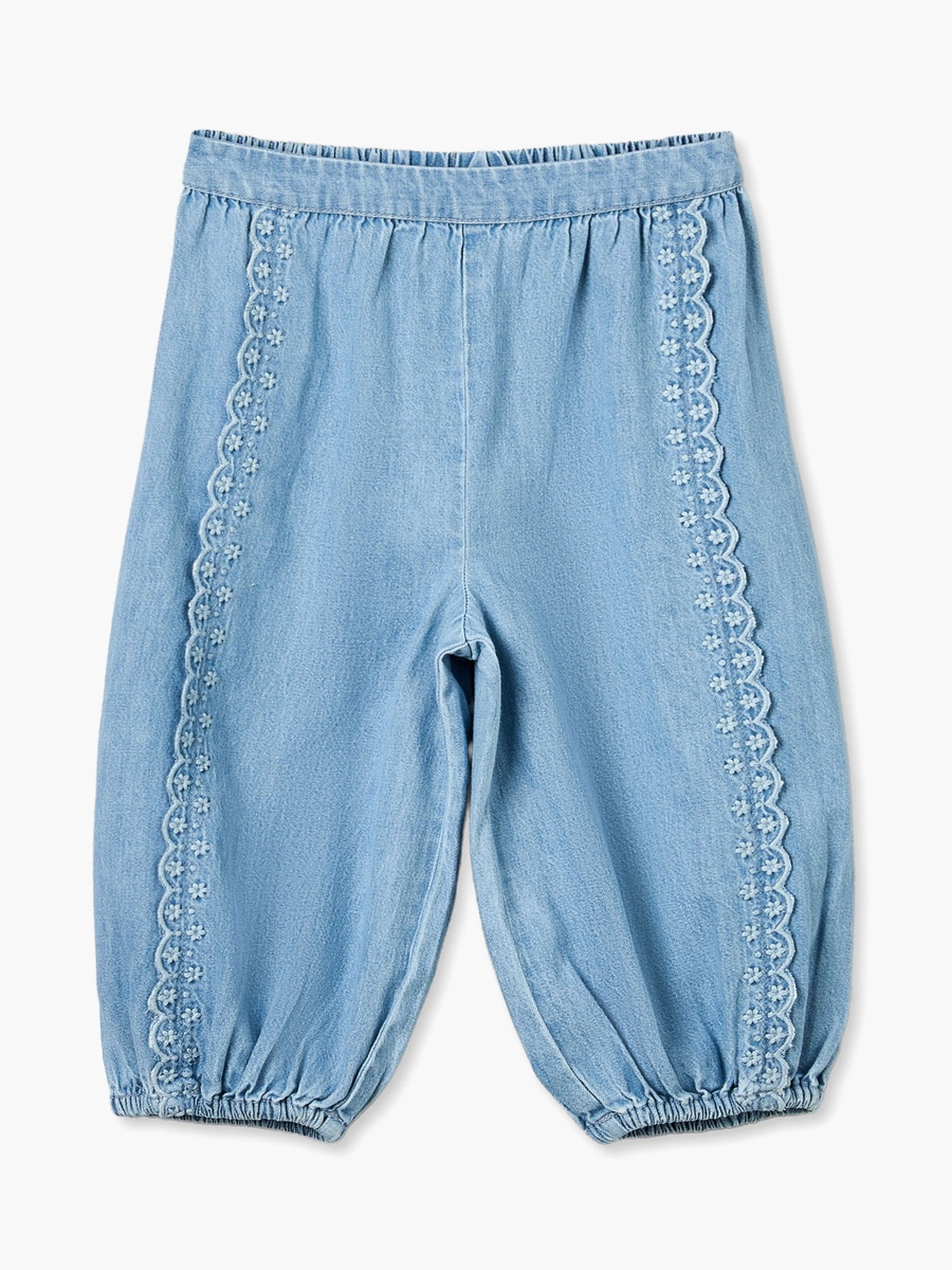 Jeans with Floral Embroidery