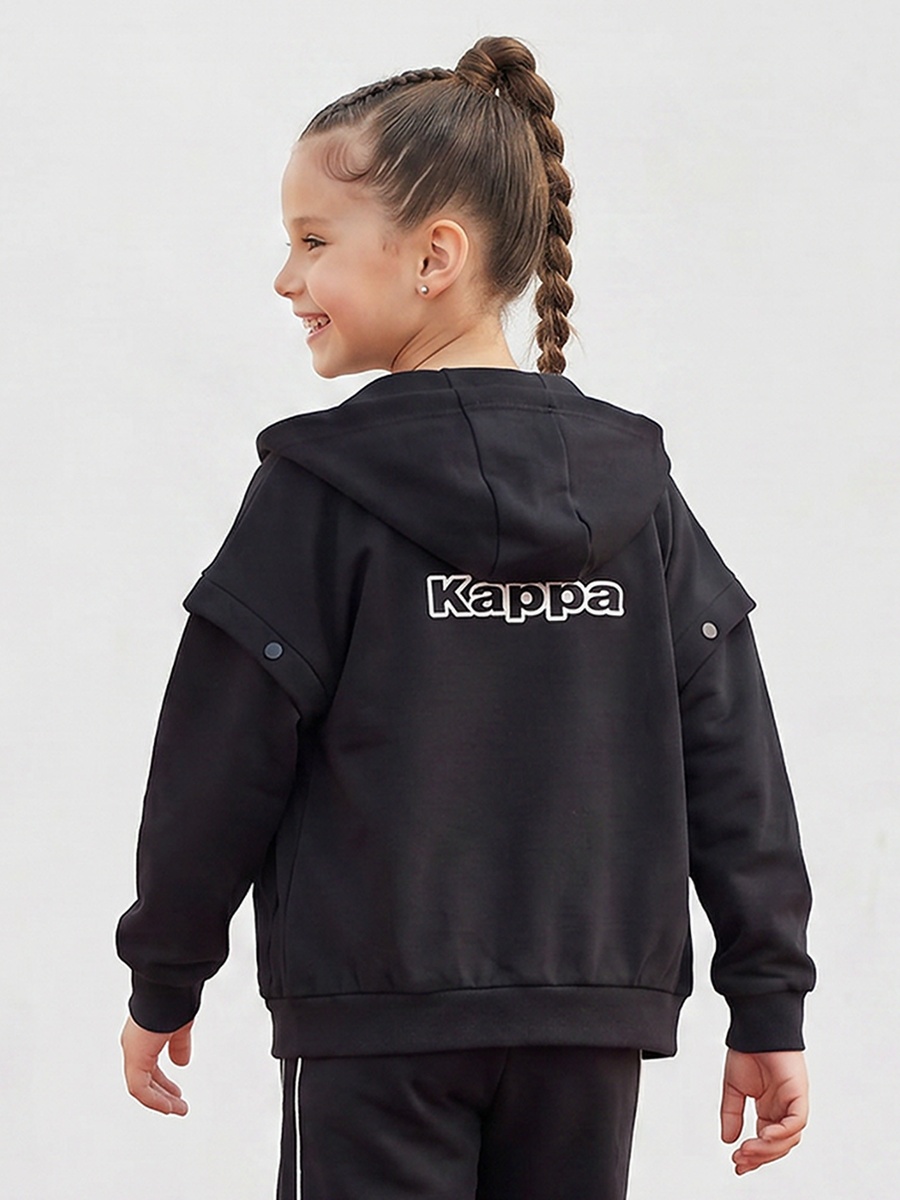 Logo Print Hooded Sweatshirt with Detachable Sleeves