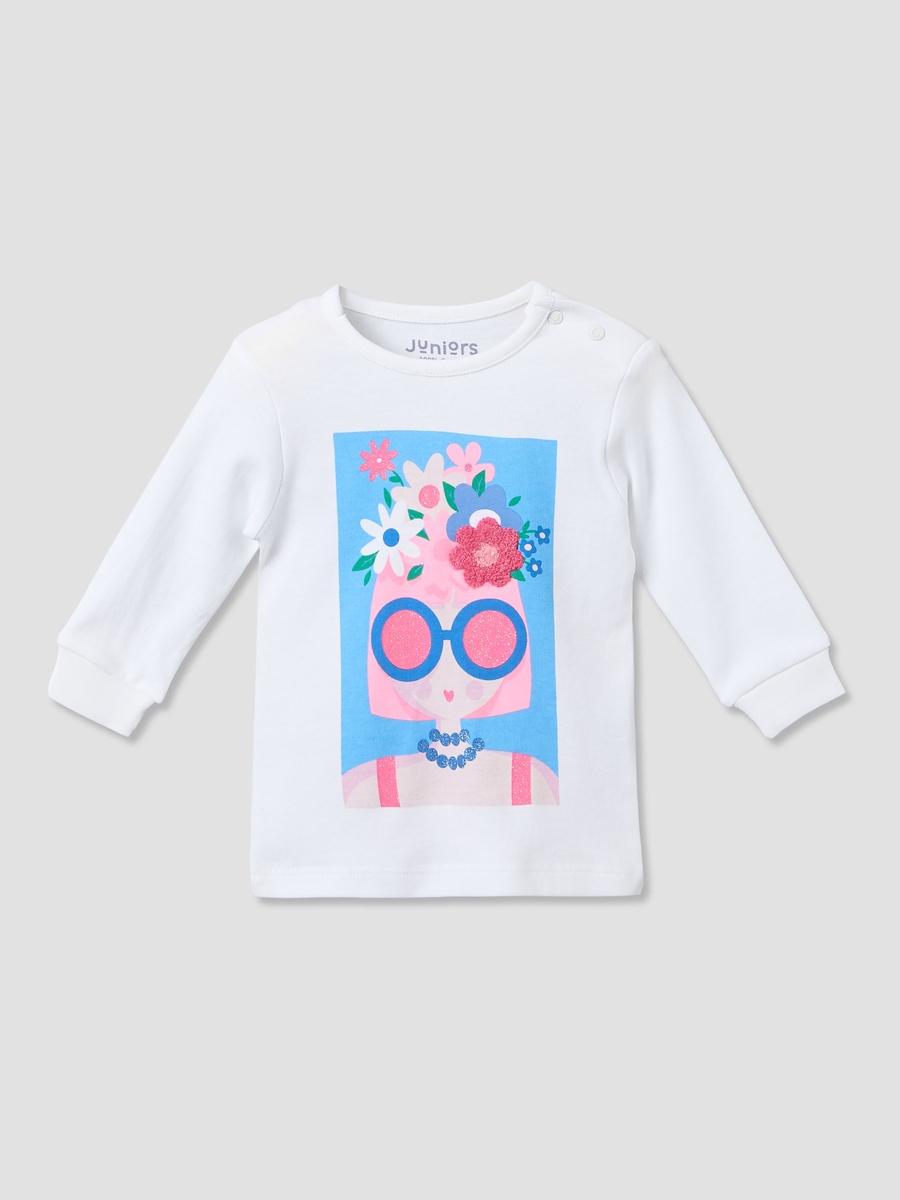 Cotton Round Neck Long Sleeves Pyjama Set with Floral Print