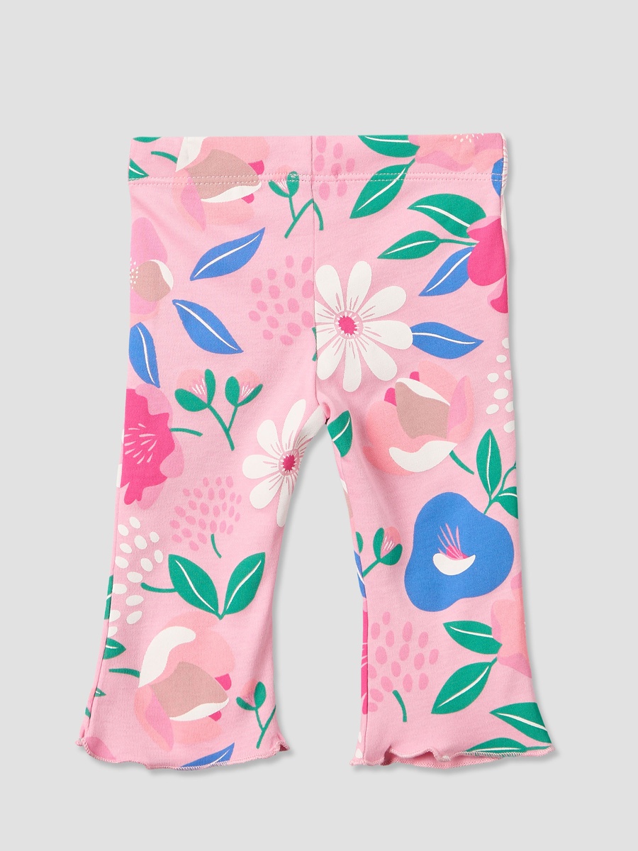 Cotton Round Neck Long Sleeves Pyjama Set with Floral Print