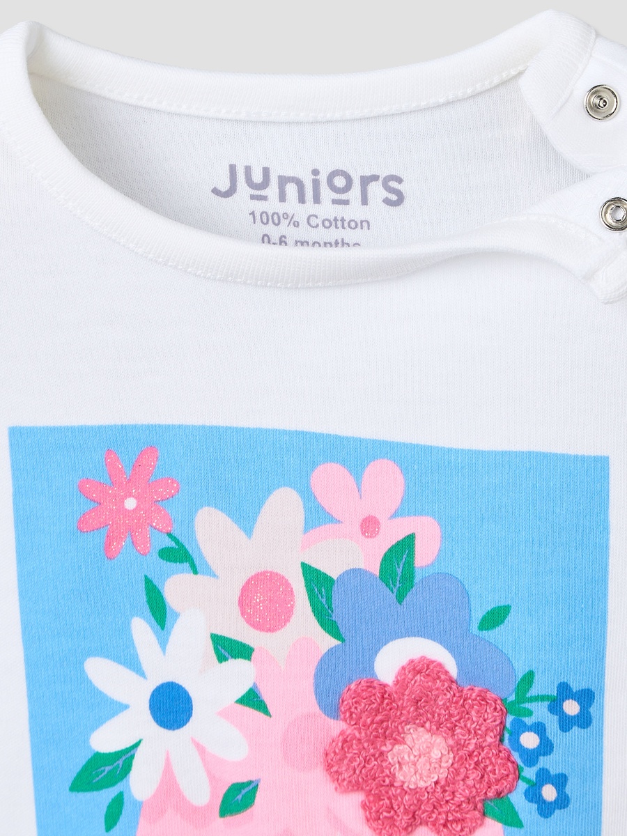 Cotton Round Neck Long Sleeves Pyjama Set with Floral Print