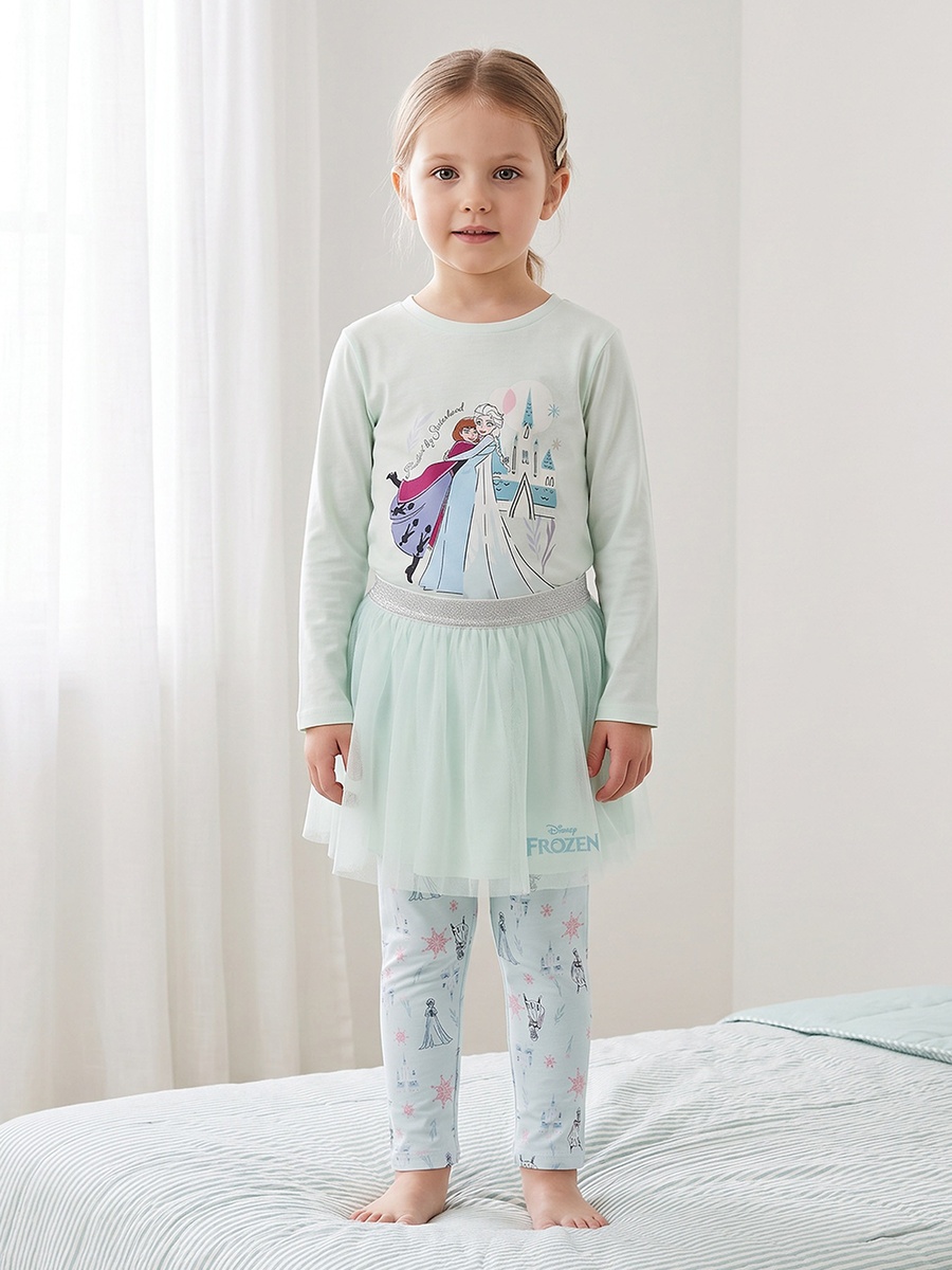 Set of 3 Cotton Crew Neck Long Sleeves Pyjama Set with Frozen Print