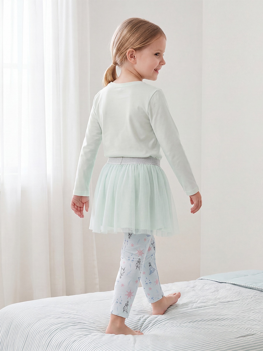 Set of 3 Cotton Crew Neck Long Sleeves Pyjama Set with Frozen Print