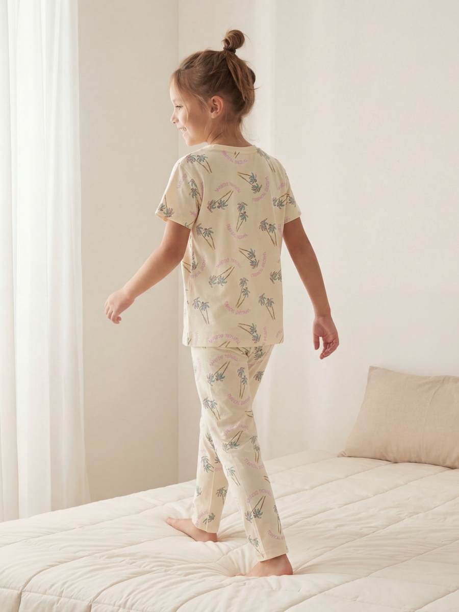 Pack of 3 Cotton Crew Neck Short Sleeves Pyjama Set with Floral Print
