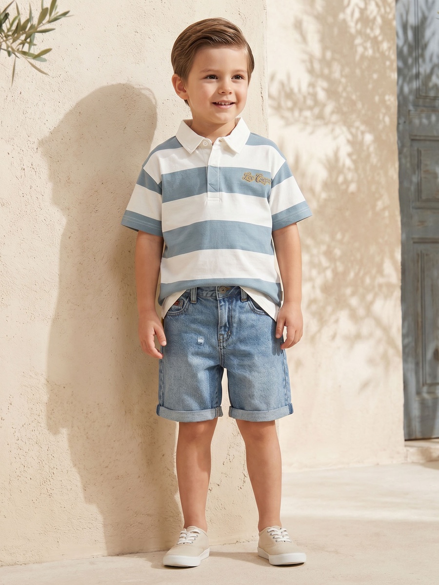 Knee Length Mid-Rise Shorts with Distressed Detail