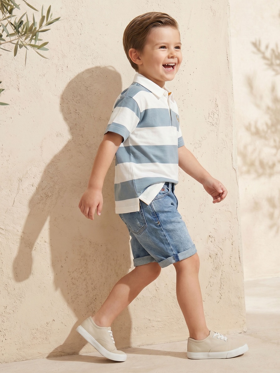 Knee Length Mid-Rise Shorts with Distressed Detail