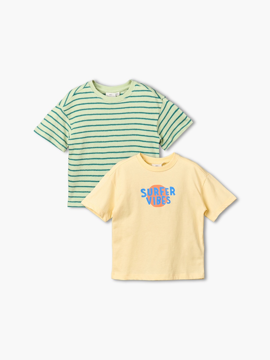 Pack of 2 Crew Neck Short Sleeves T-Shirt with Assorted Design