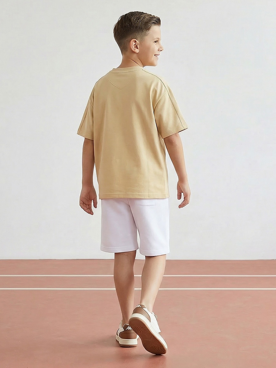 V-neck Short Sleeves T-Shirt with Logo Print