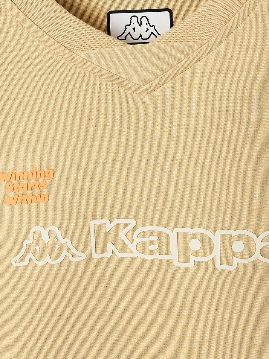 V-neck Short Sleeves T-Shirt with Logo Print