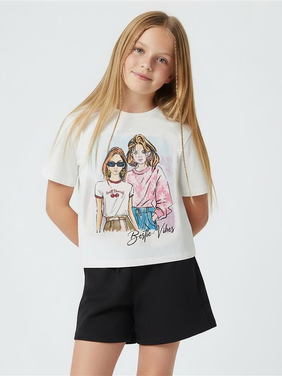 Crew Neck Short Sleeve T-Shirt with Graphic Print