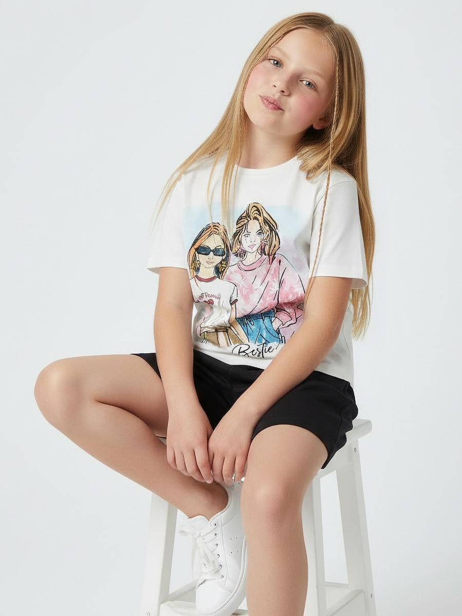 Crew Neck Short Sleeve T-Shirt with Graphic Print