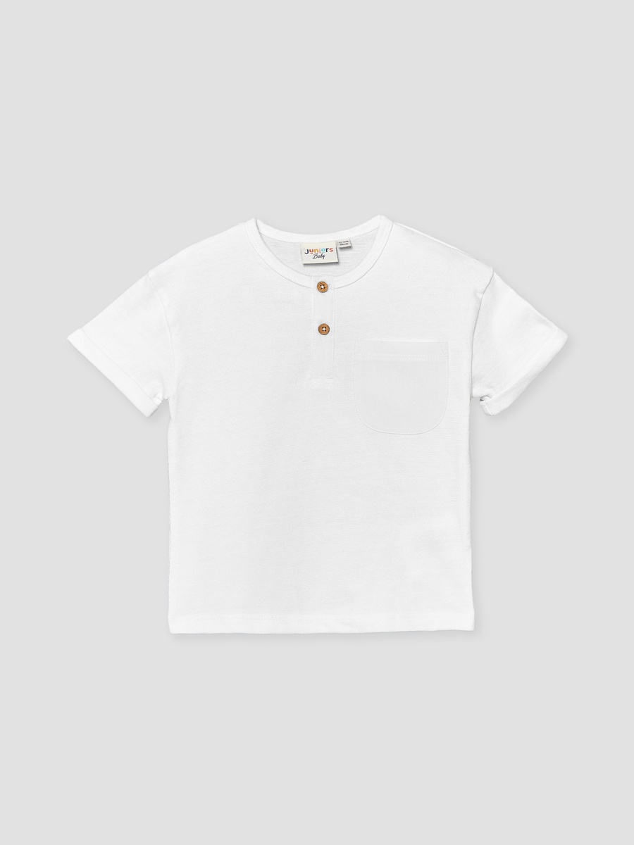 Henley Neck Short Sleeves T-Shirt with Chest Pocket