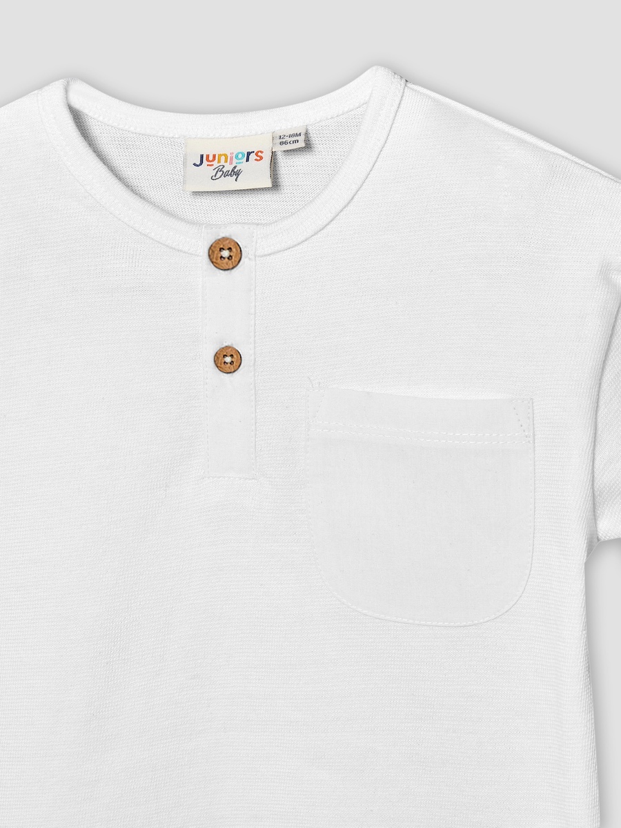 Henley Neck Short Sleeves T-Shirt with Chest Pocket