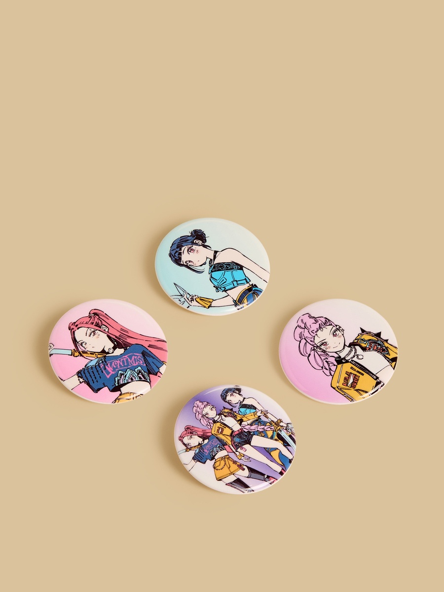 Pack of 4 - KPop Demon Hunters Print Brooch