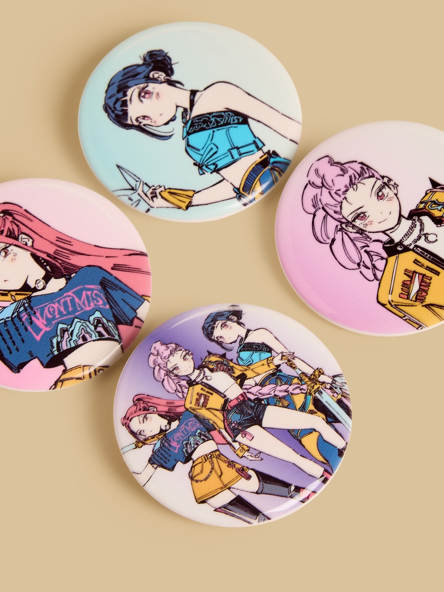 Pack of 4 - KPop Demon Hunters Print Brooch