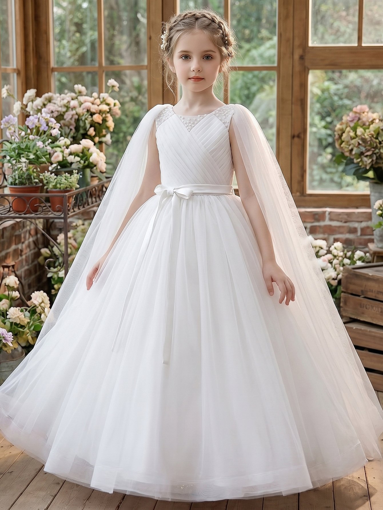 White Solid Round Neck Fit and Flare Dress