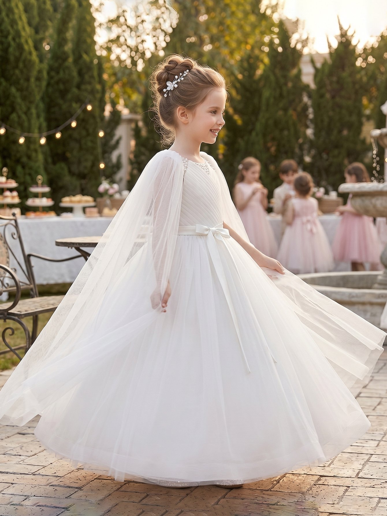 White Solid Round Neck Fit and Flare Dress