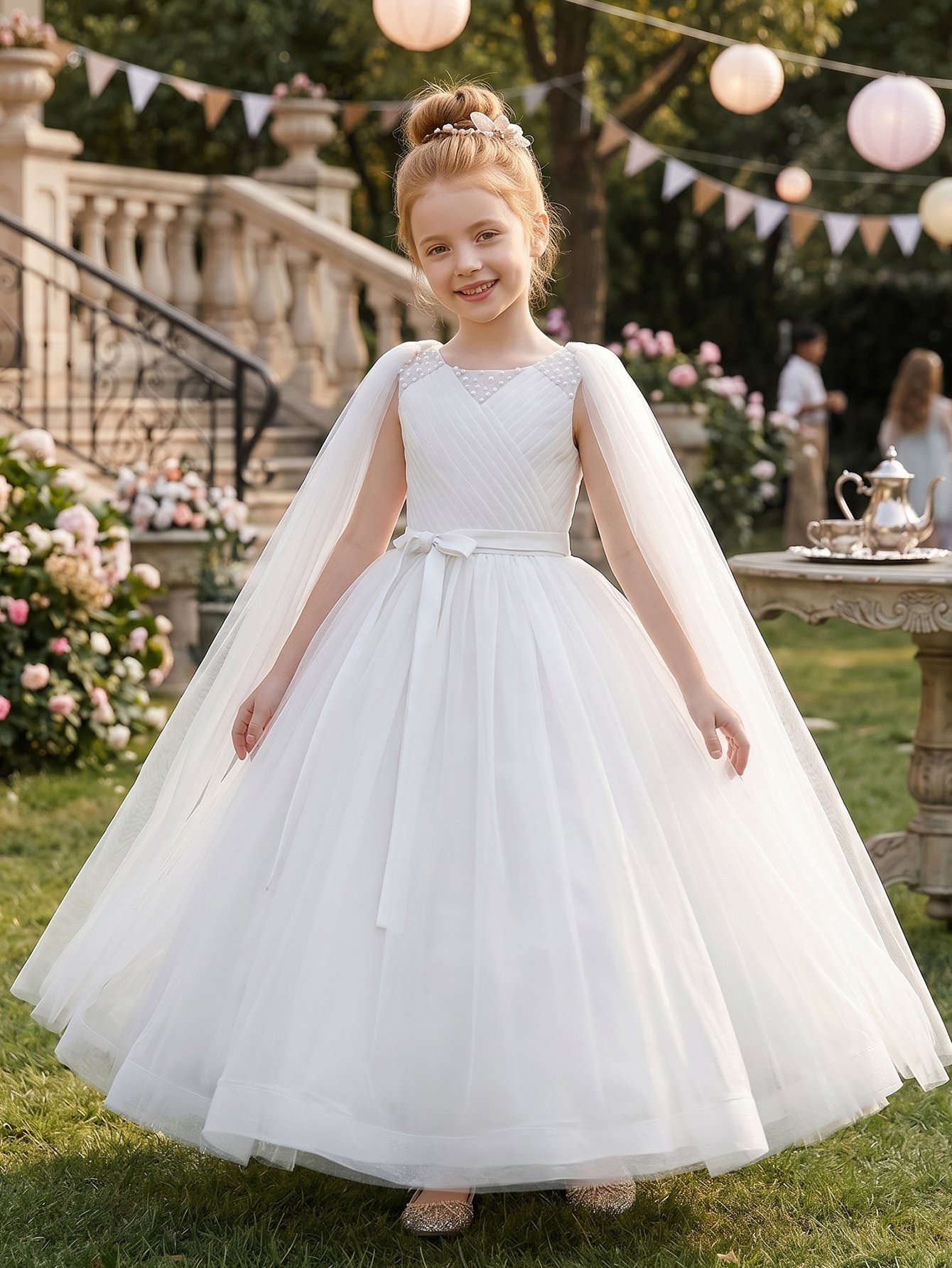White Solid Round Neck Fit and Flare Dress