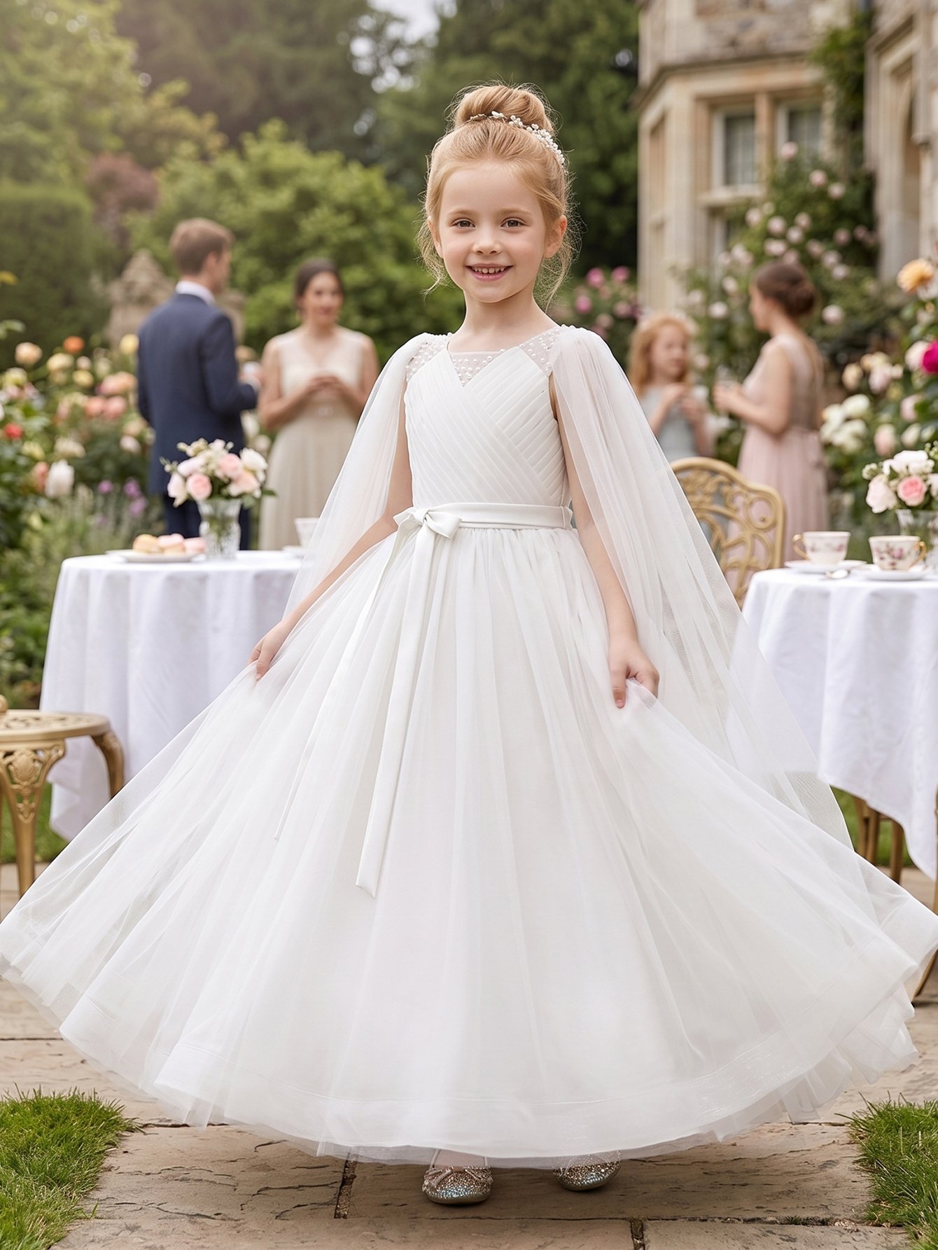 White Solid Round Neck Fit and Flare Dress