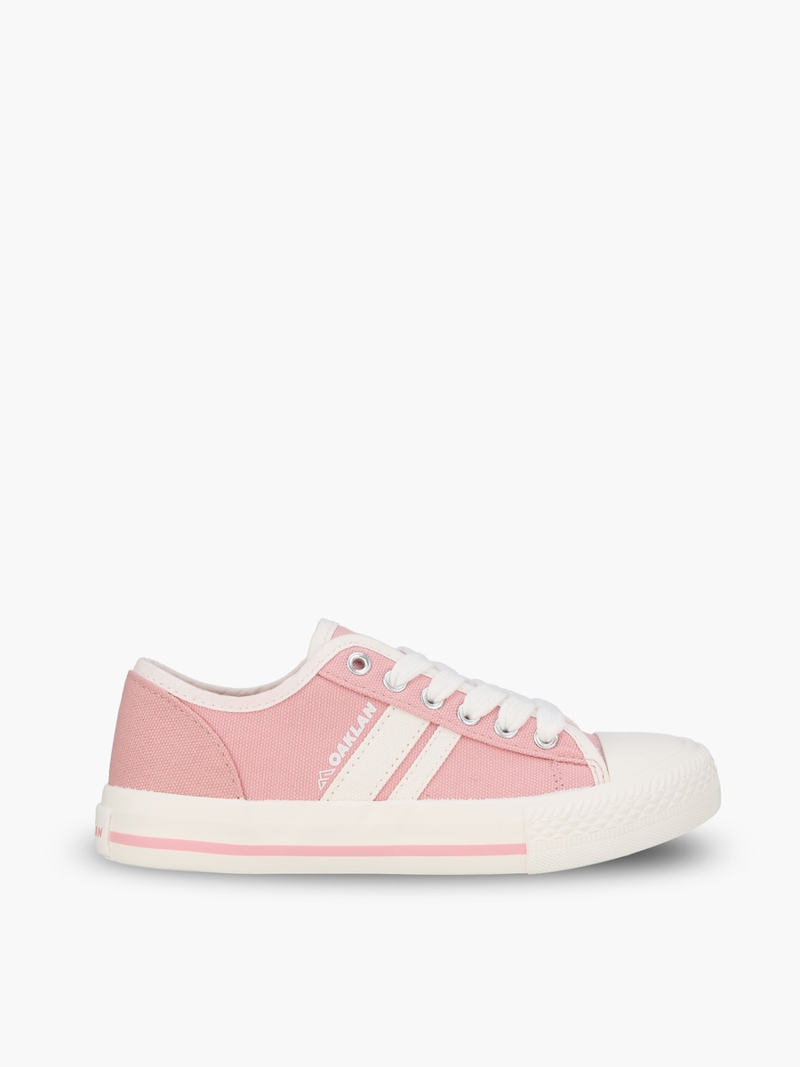 Girls Striped Lace-Up Ankle Sneakers