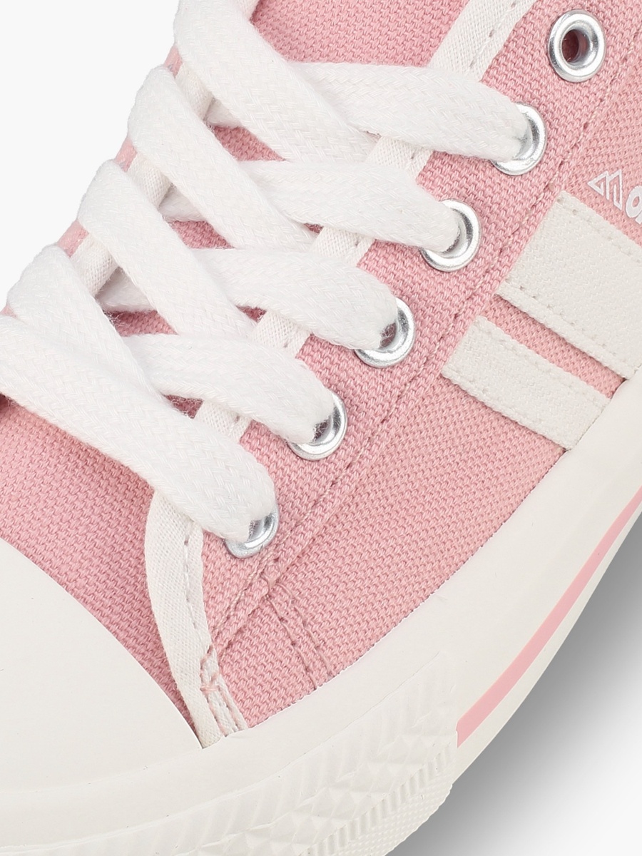 Girls Striped Lace-Up Ankle Sneakers