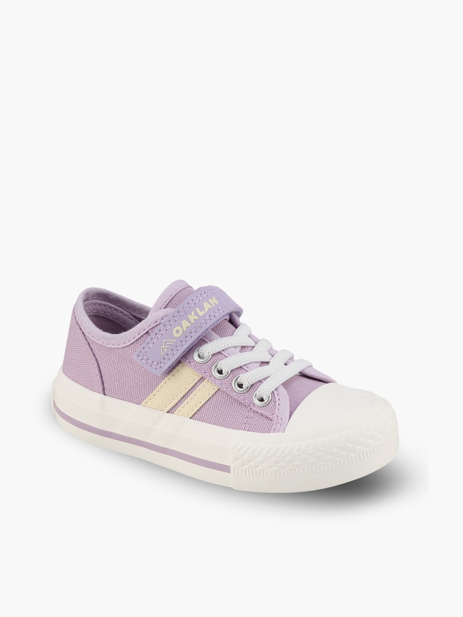 Girls Striped Lace-Up Ankle Sneakers