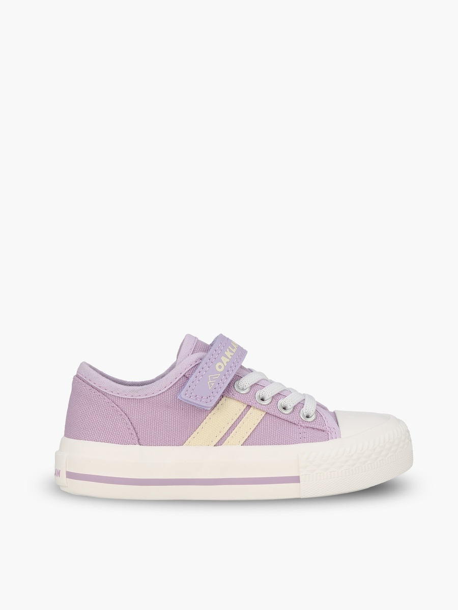Girls Striped Lace-Up Ankle Sneakers