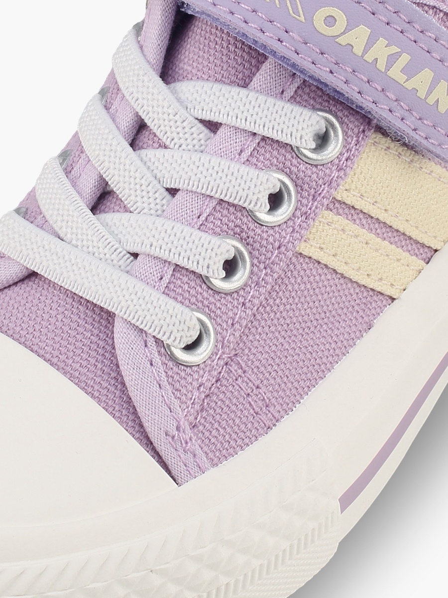 Girls Striped Lace-Up Ankle Sneakers