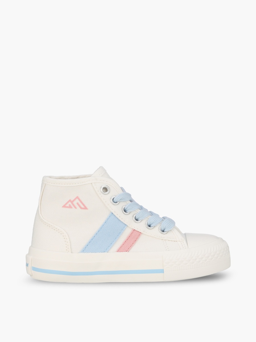 Girls Striped Lace-Up Sneakers