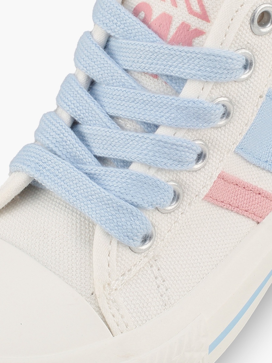 Girls Striped Lace-Up Sneakers