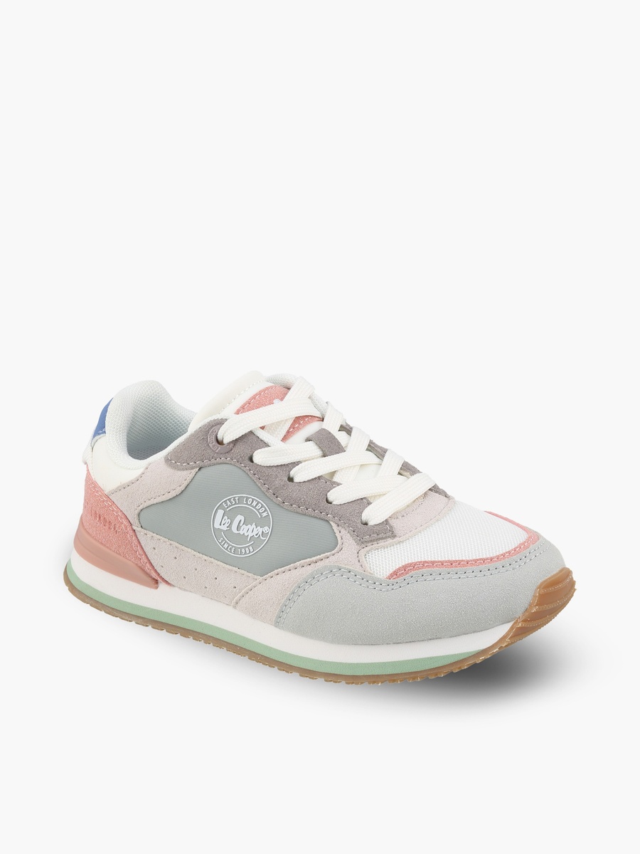 Girls Panelled Lace-Up Ankle Sneakers