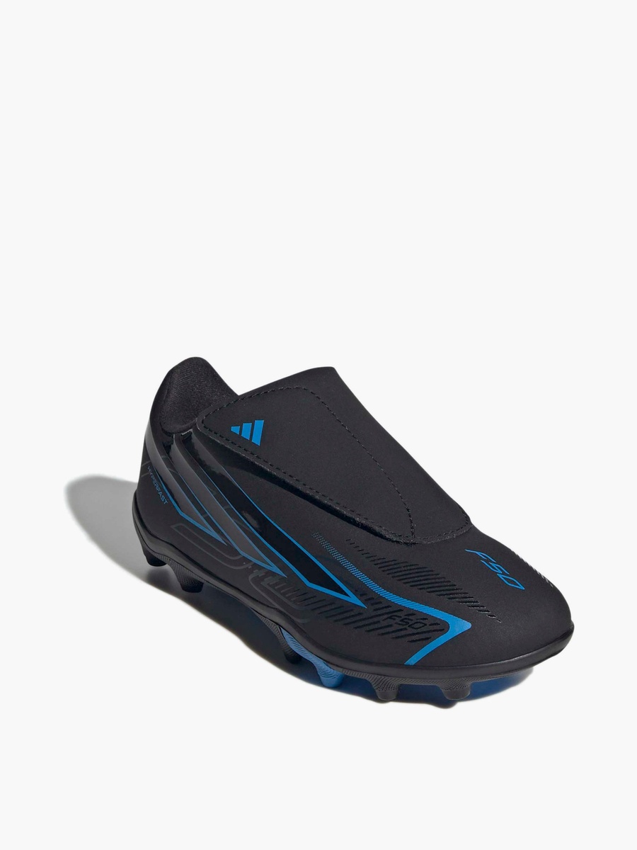 Boys F50 Hyperfast Club Hook and Loop Football Firm Ground Shoes