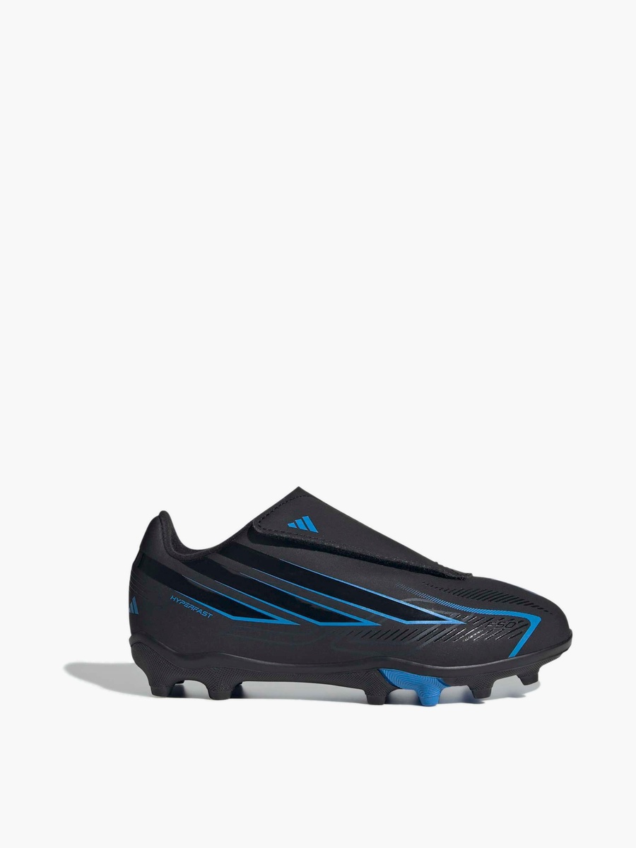 Boys F50 Hyperfast Club Hook and Loop Football Firm Ground Shoes