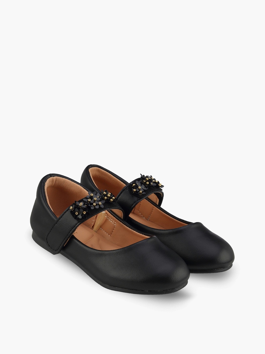 Girls Floral Applique Mary Jane Shoes