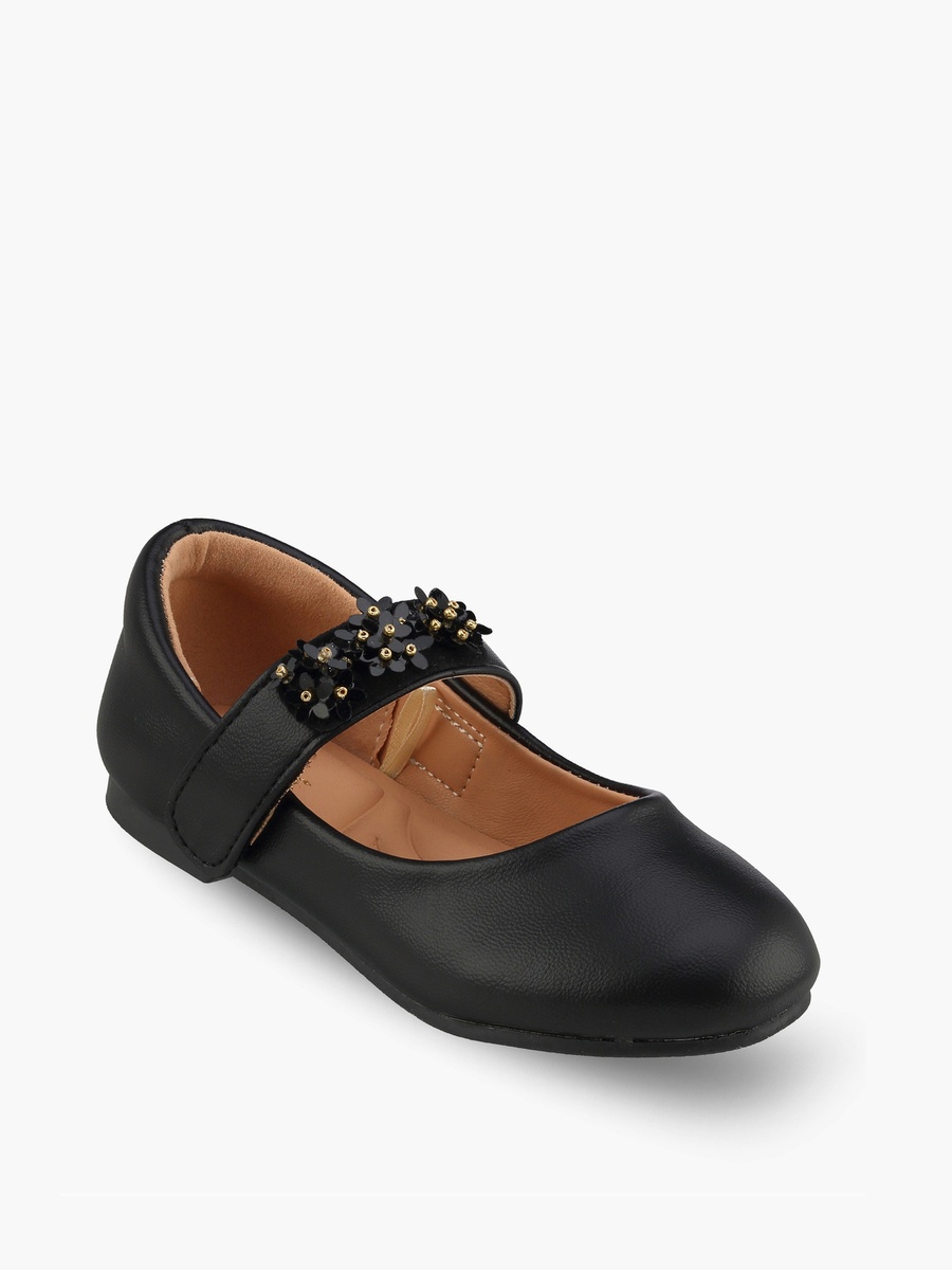 Girls Floral Applique Mary Jane Shoes