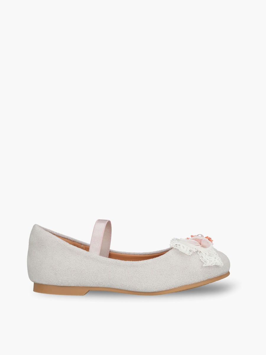 Girls Floral Applique Ballerina Shoes