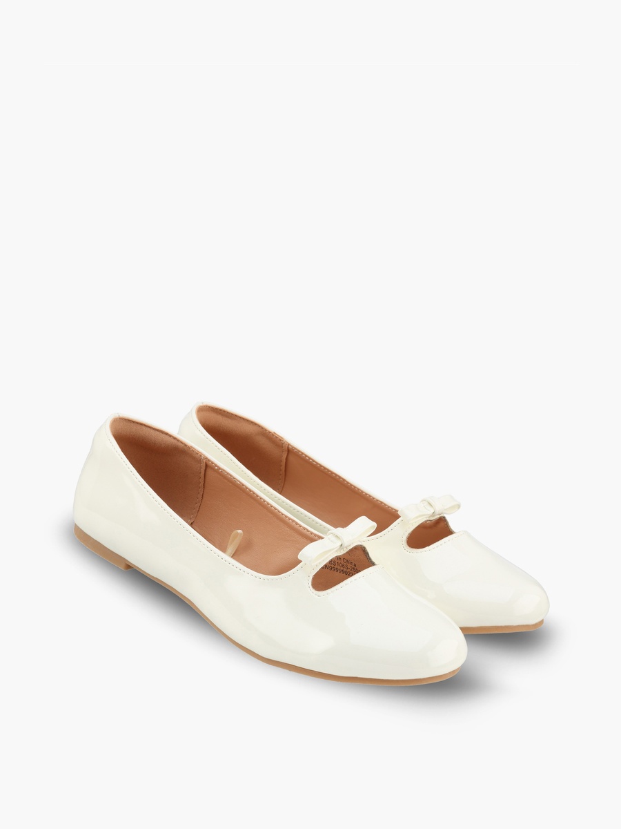 Girls Bow Accent Ballerina Shoes