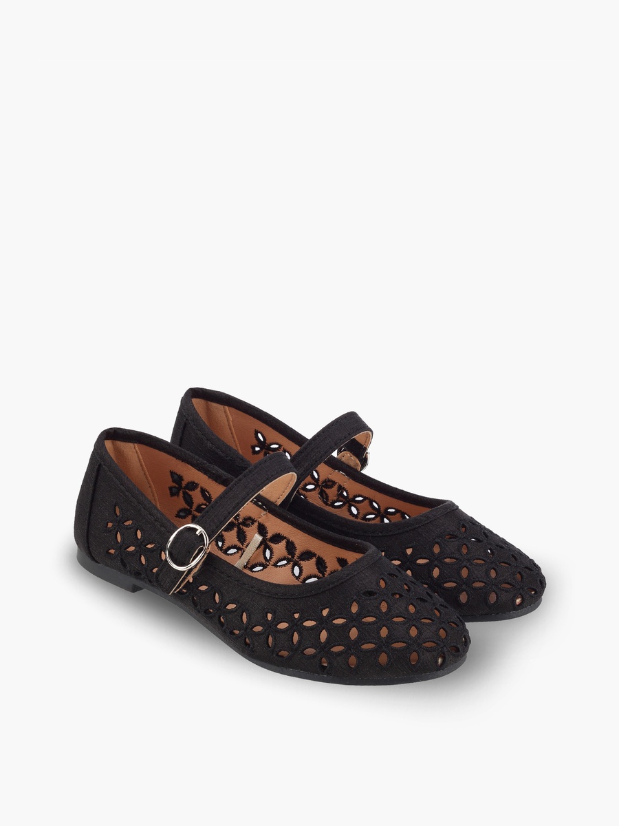 Girls Laser Cut Mary Jane Shoes