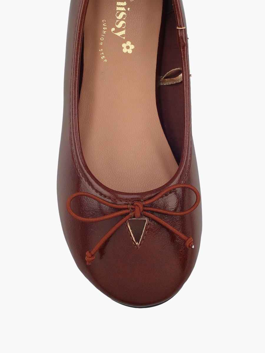 Girls Bow Accent Ballerina Shoes