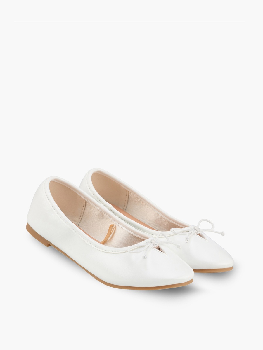 Girls Bow Accent Ballerina Shoes