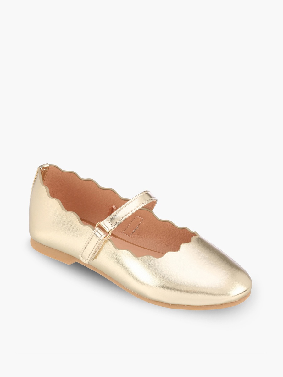 Girls Scalloped Trim Mary Jane Shoes