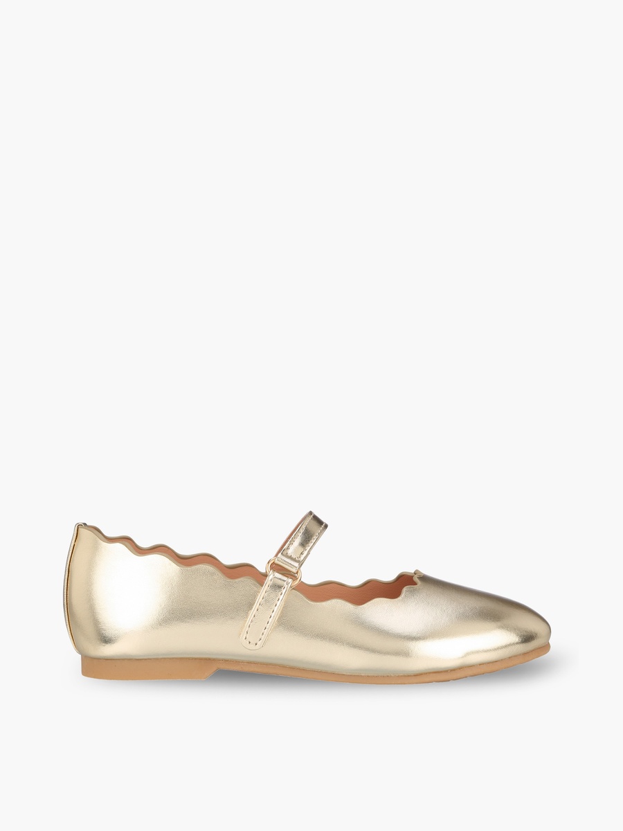 Girls Scalloped Trim Mary Jane Shoes